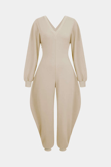 V-Neck Long Sleeve Jumpsuit