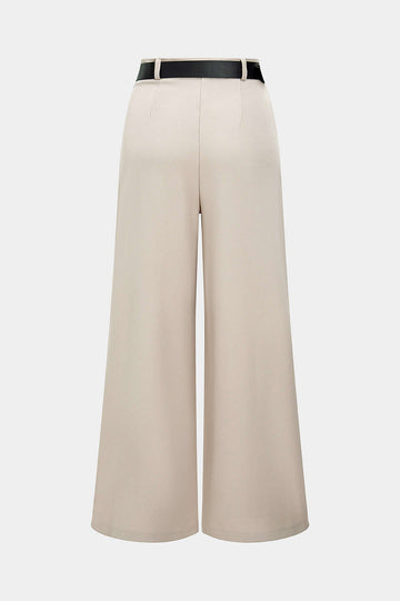 High Waist Belted Wide Leg Trousers