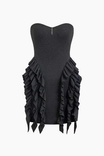 Solidu Strapless Ruffle Mini Dress