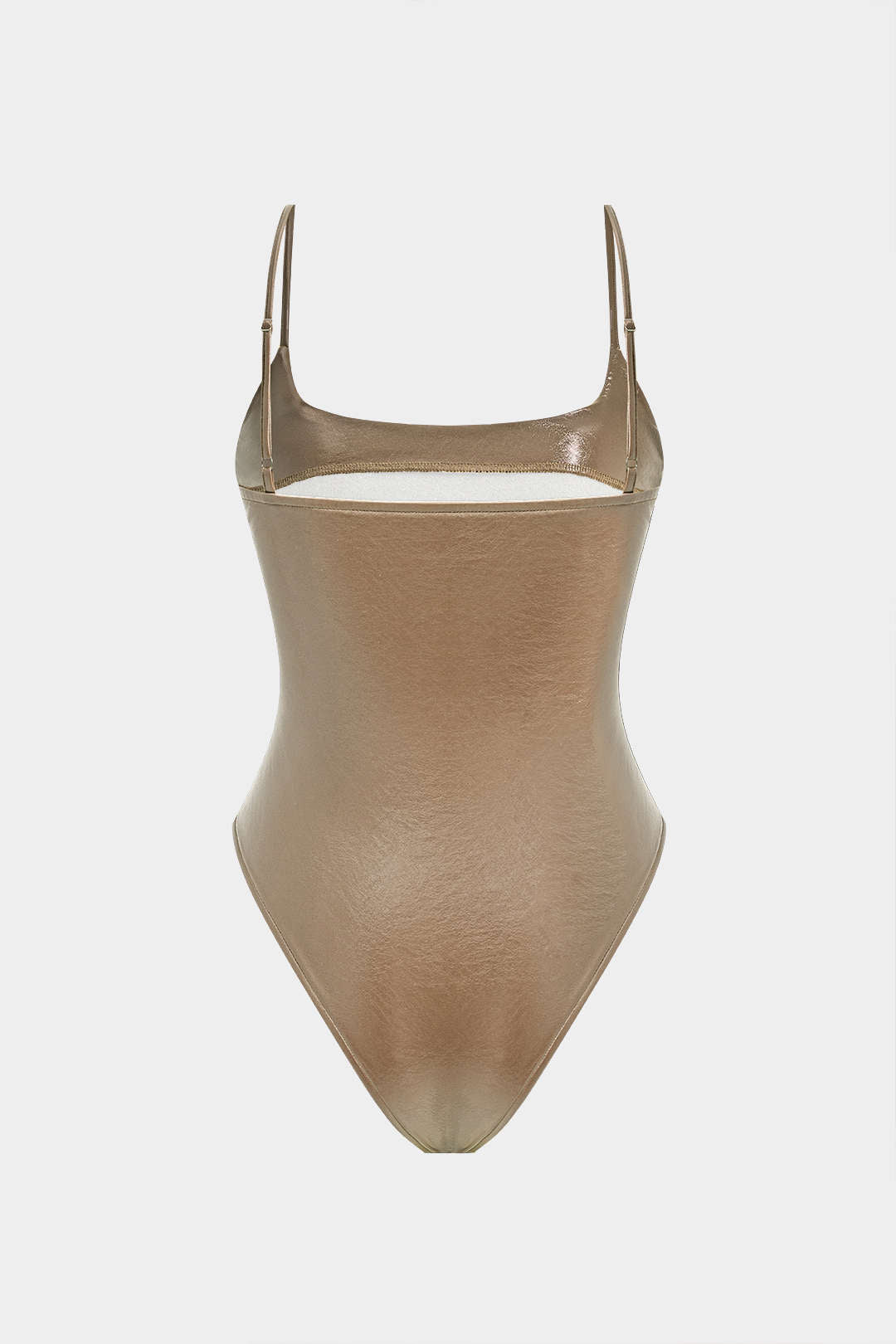 Basic Solid Faux lederen bodysuit