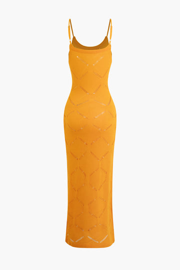Geometric Knit Slip Maxi Dress