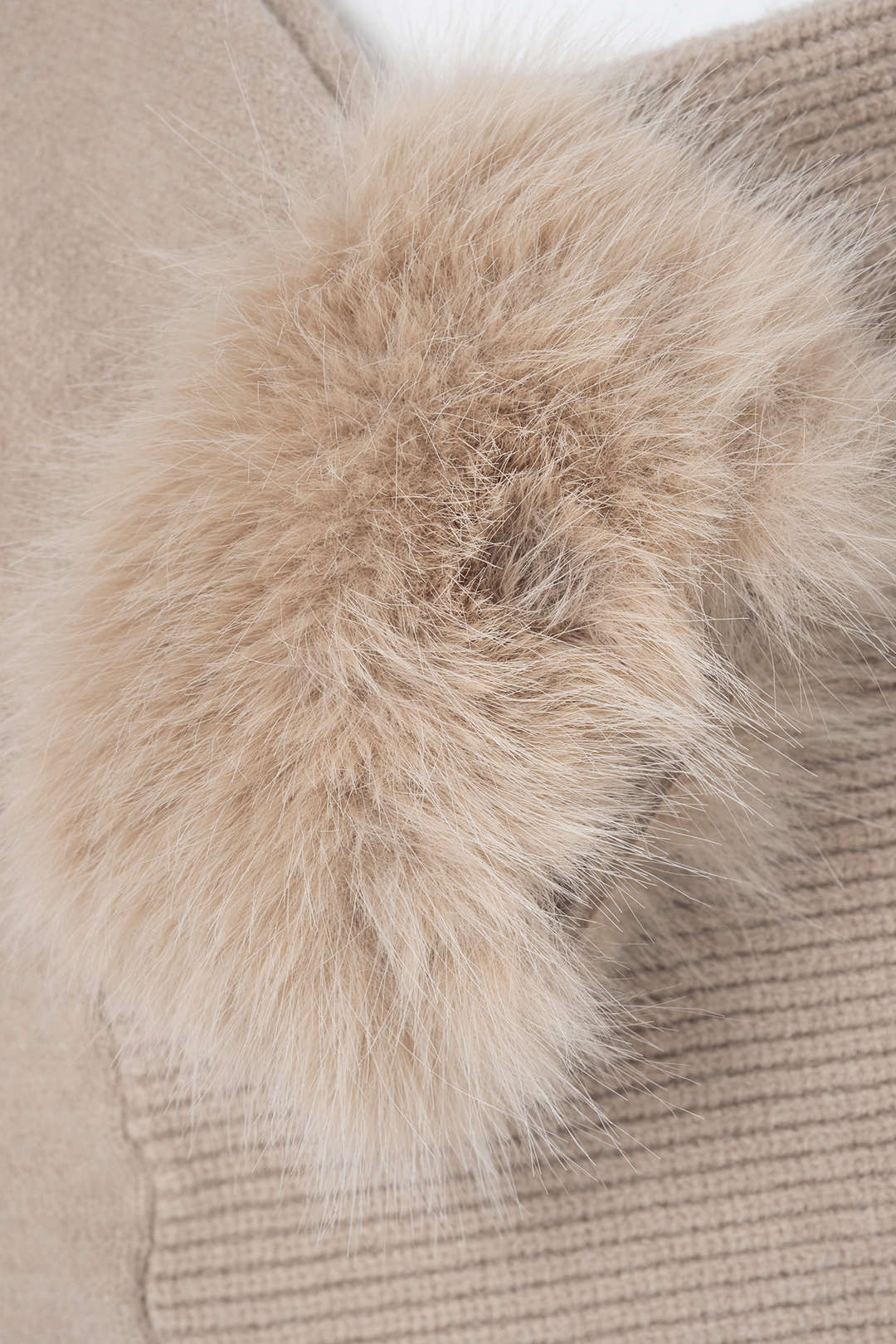 Knit Patchwork Faux Fur One Shoulder Long Sleeve Mini Dress