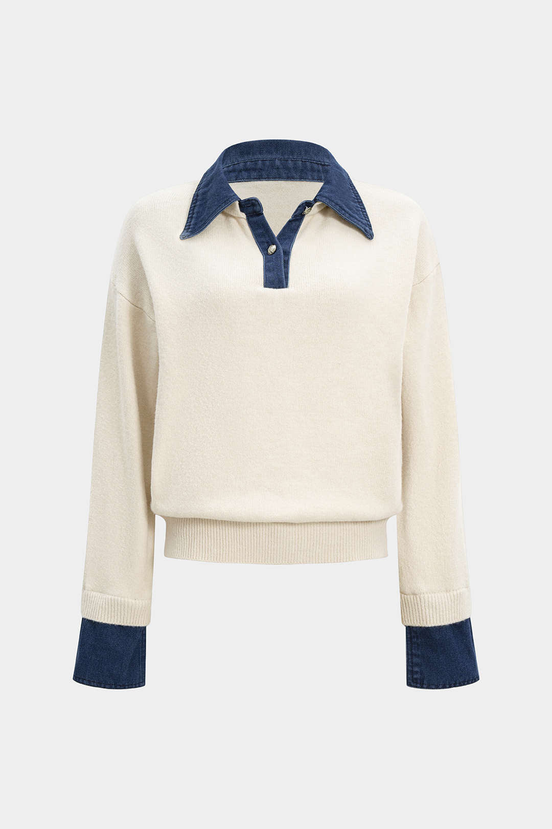 Sweater Patchwork Long-Sleeve Top