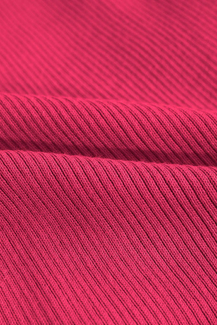 Muschelhülle gerippte Knöpfe unten Maxikleid