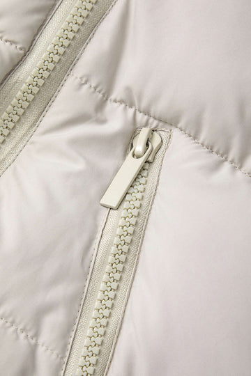 Stand Collar Asymmetric Zipper Puffer Coat