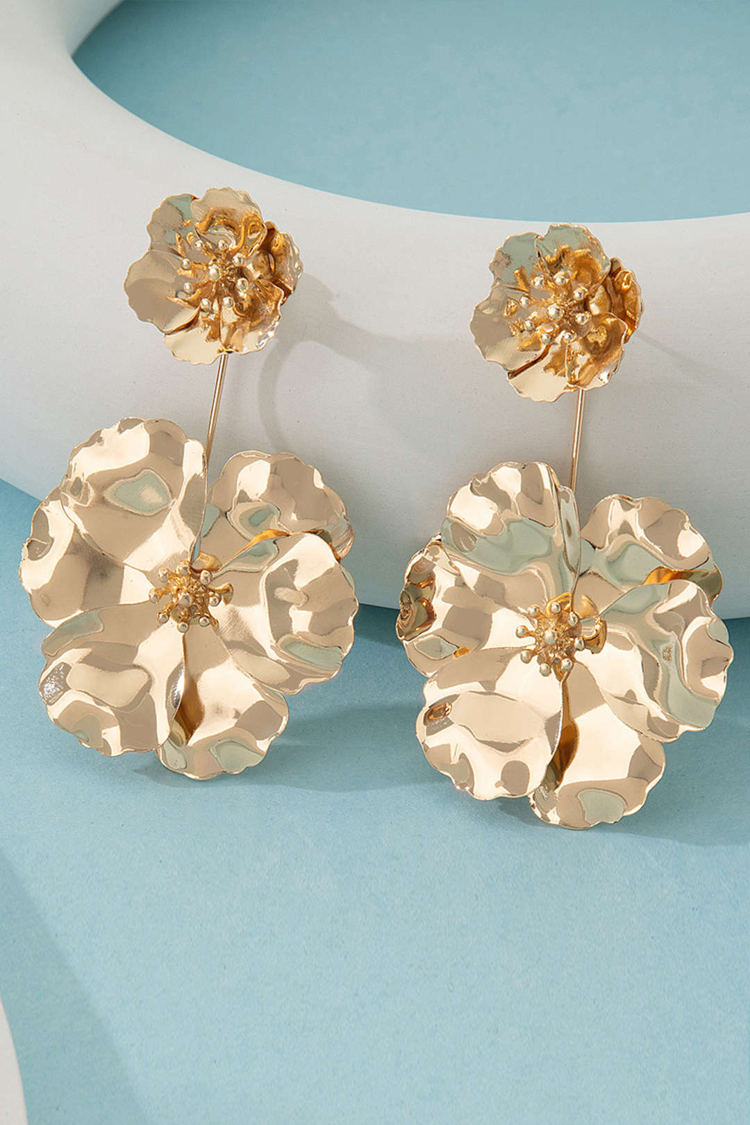 Flower Decor Metal Earrings