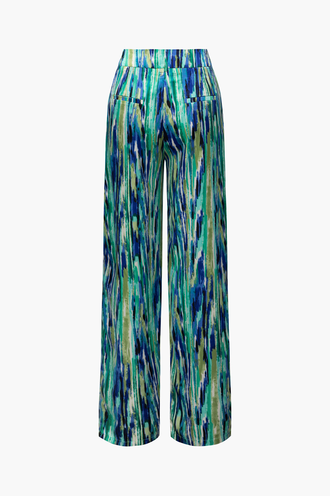 Marble Print High Waisted Full-length Straight Leg Pants – Micas