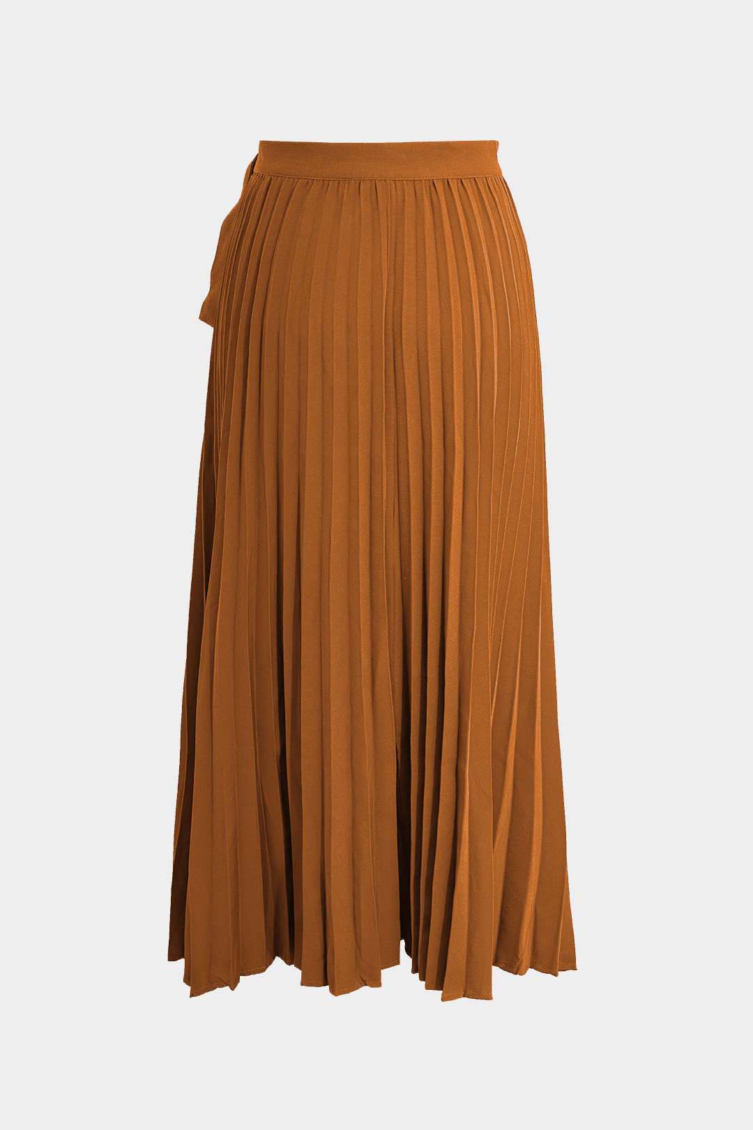 Solid Asymmetrical Pleated Skirt