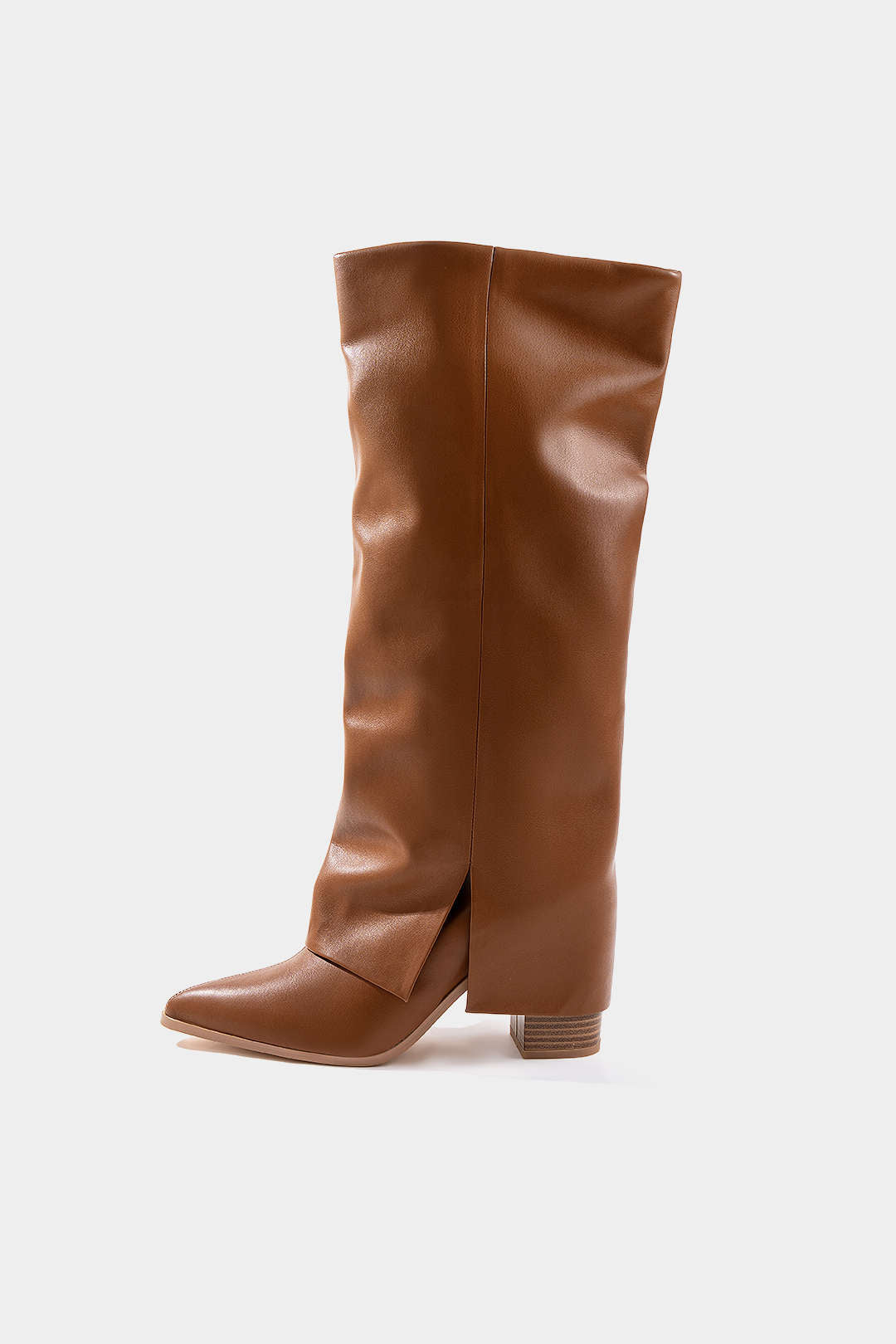 Leather Pointed Knee High Boots