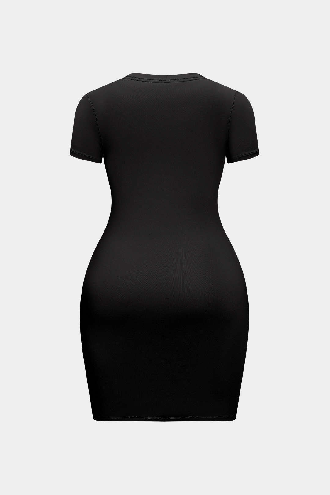 Plus Size Twist Knot Ruched Short Sleeve Mini Dress