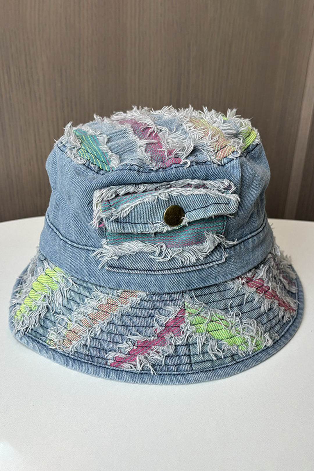 Frayed Denim Bucket Hat