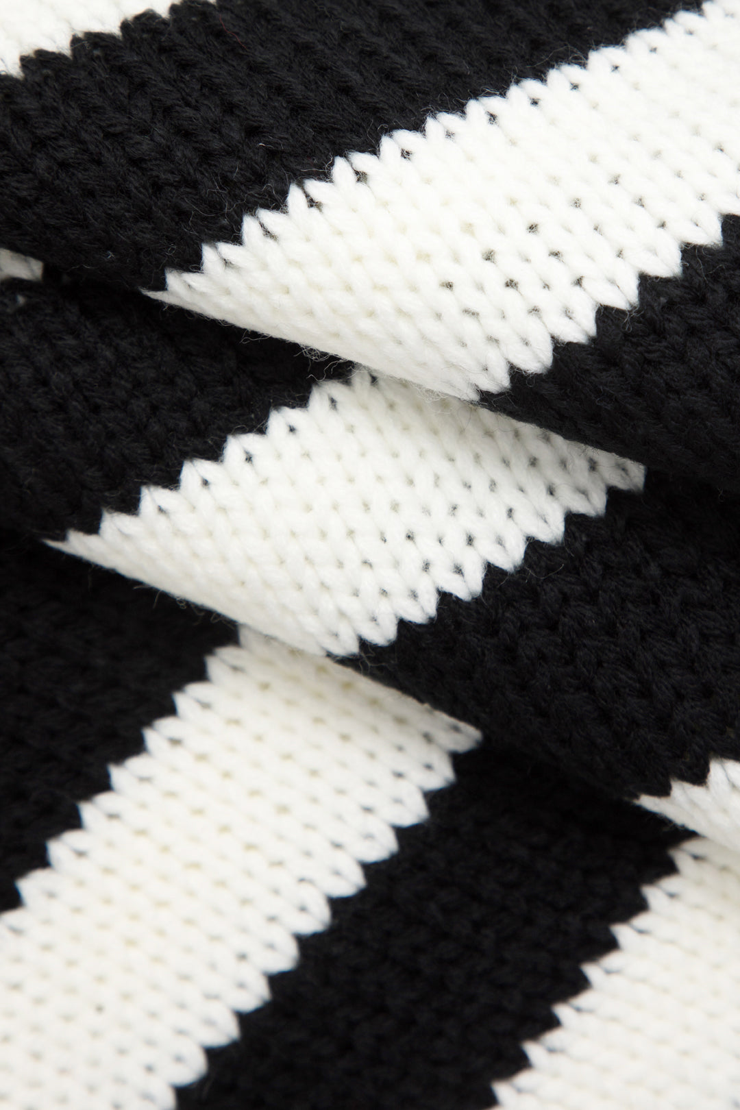 Stripe Knit Long Sleeve Crop Top