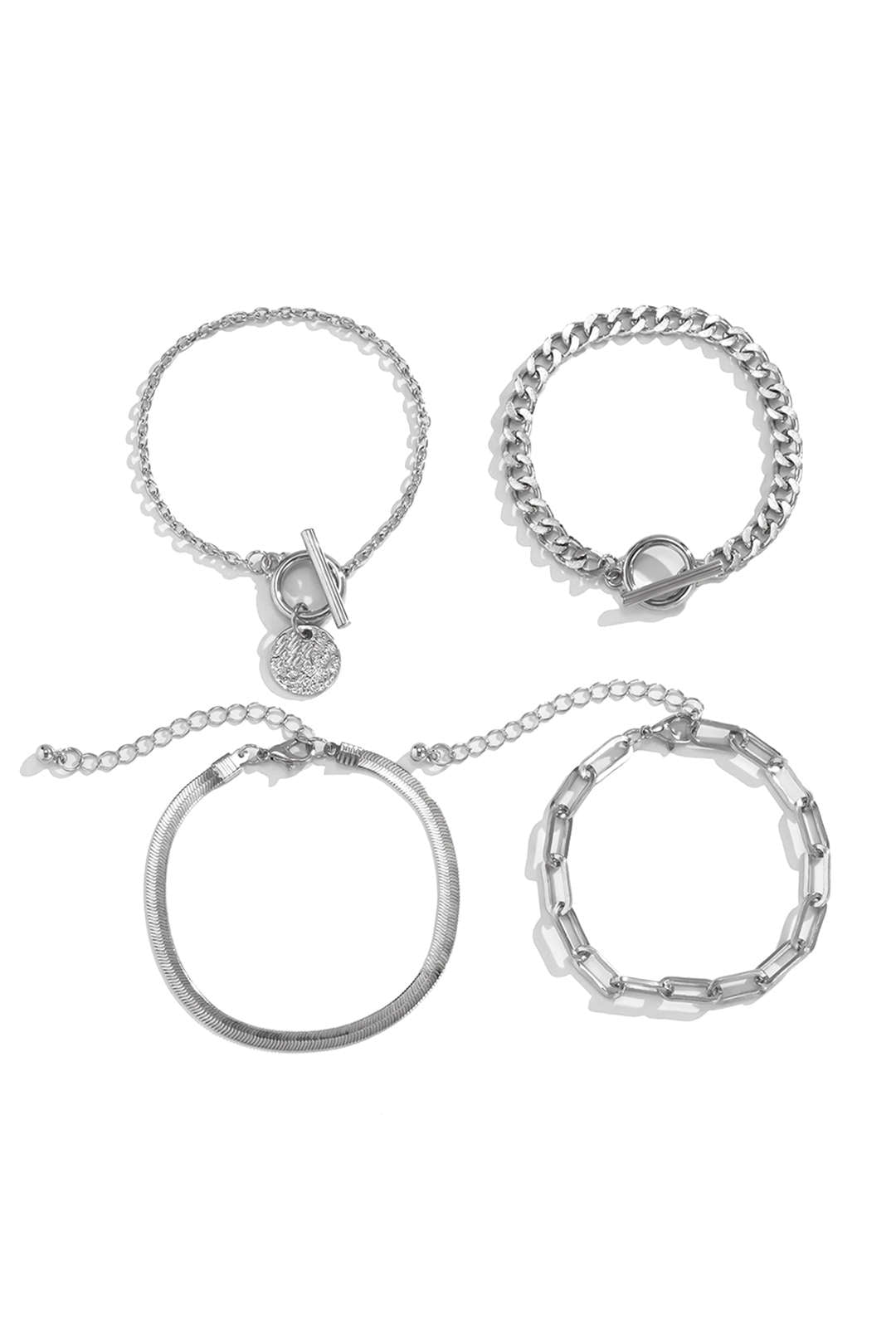 4 pc Snake Chain Bracelet Set