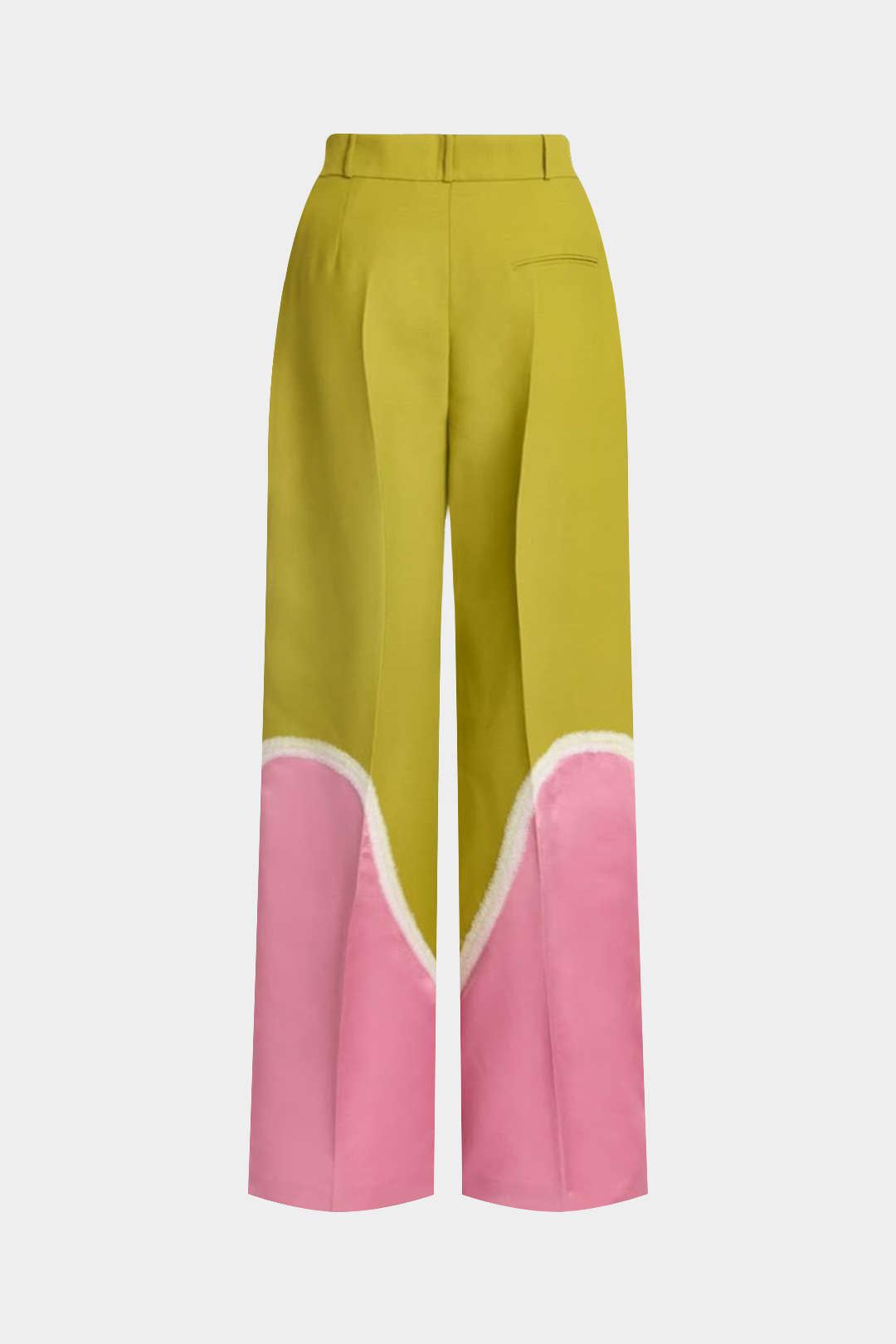 Contrast Pleated Wide Leg Trousers