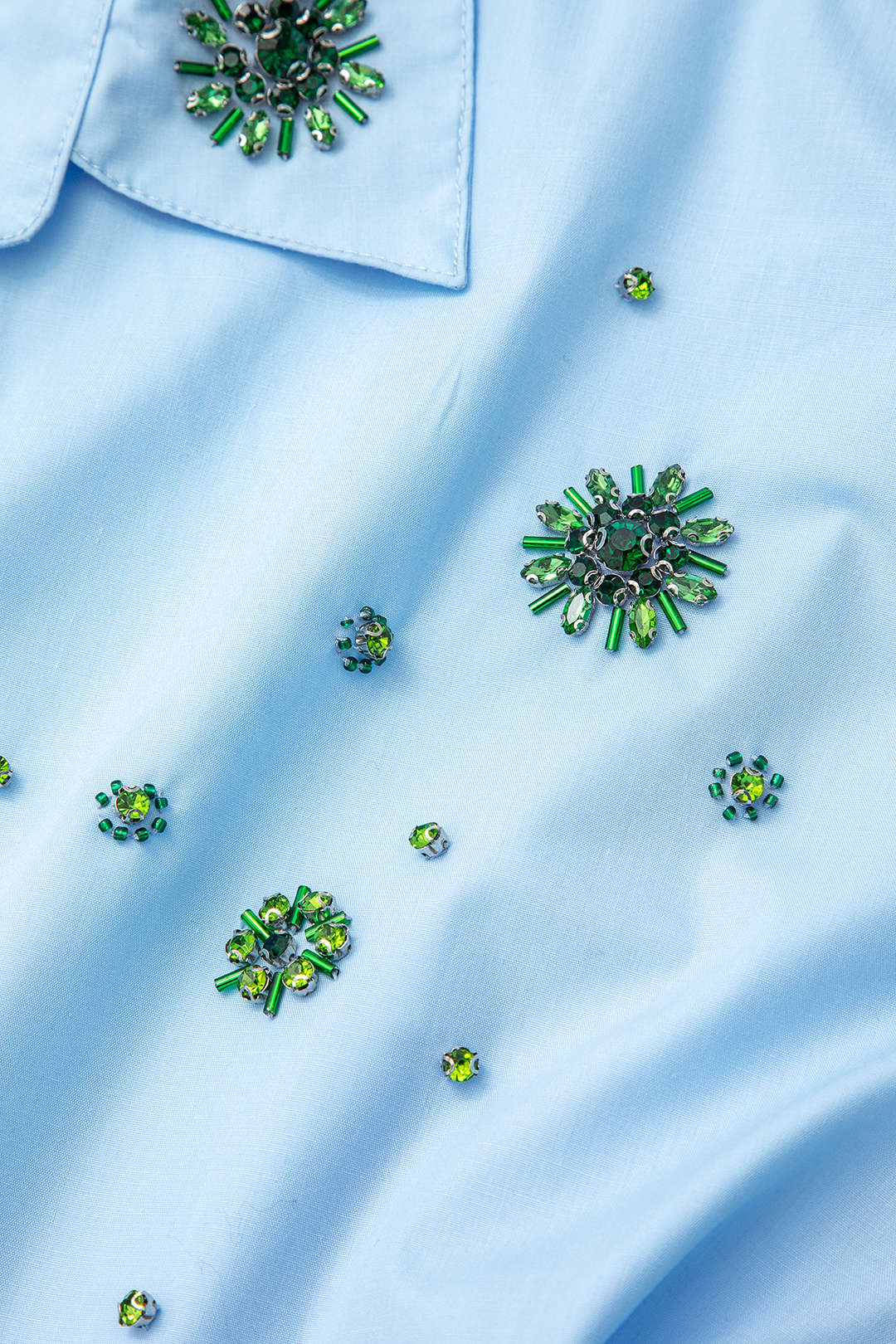 Rhinestone Embellished Long Sleeve Button Up Shirt