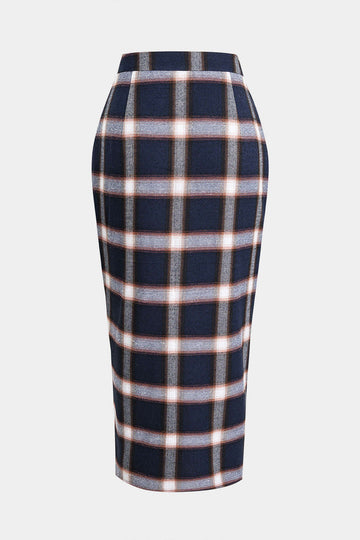 Plaid Print Knotted Skirt