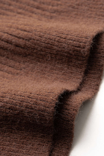 Knit Asymmetrical Neck Ribbed Long Sleeve Dress