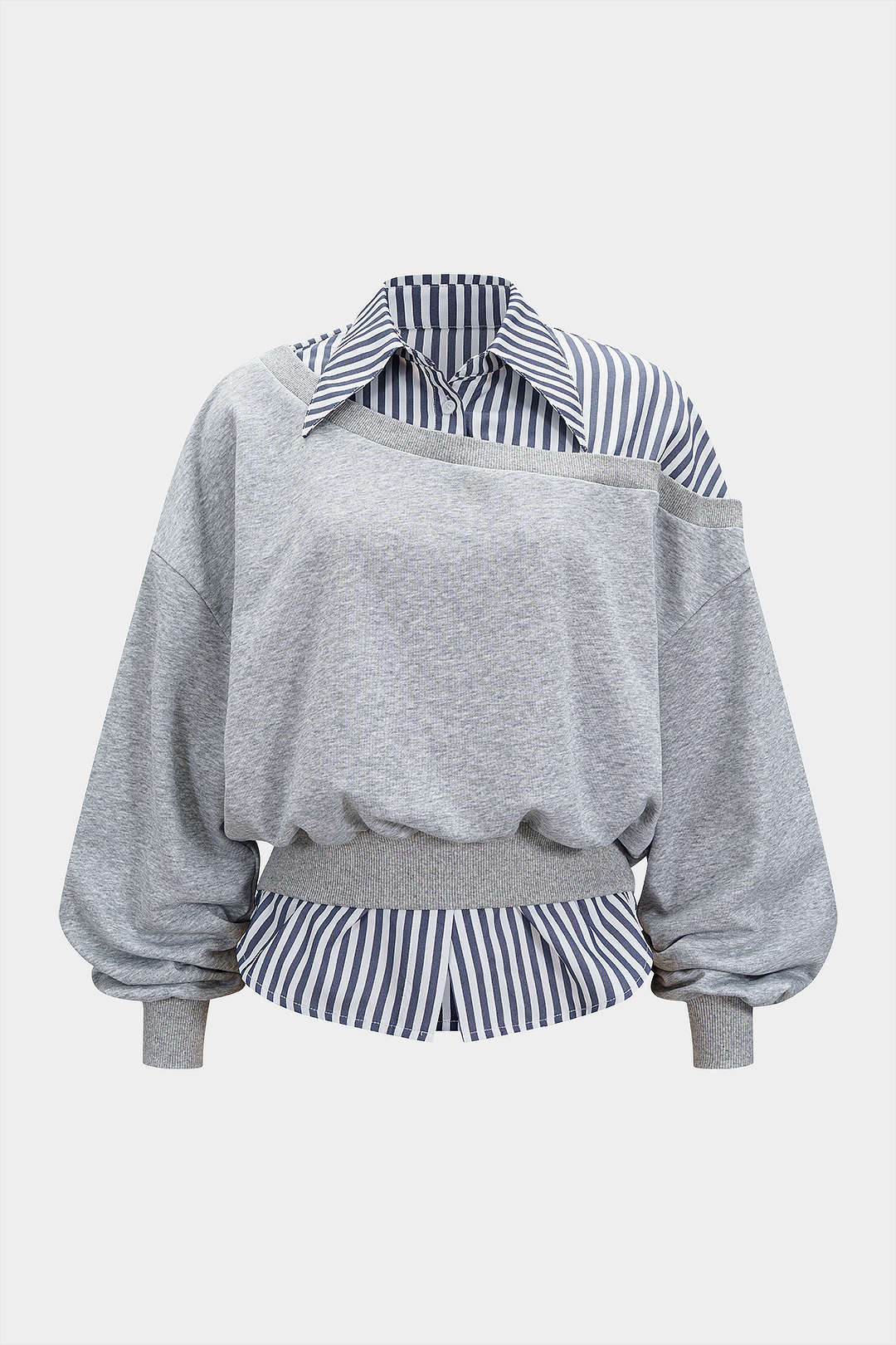 Patchwork Asymmetrical Long Sleeve Sweatshirt