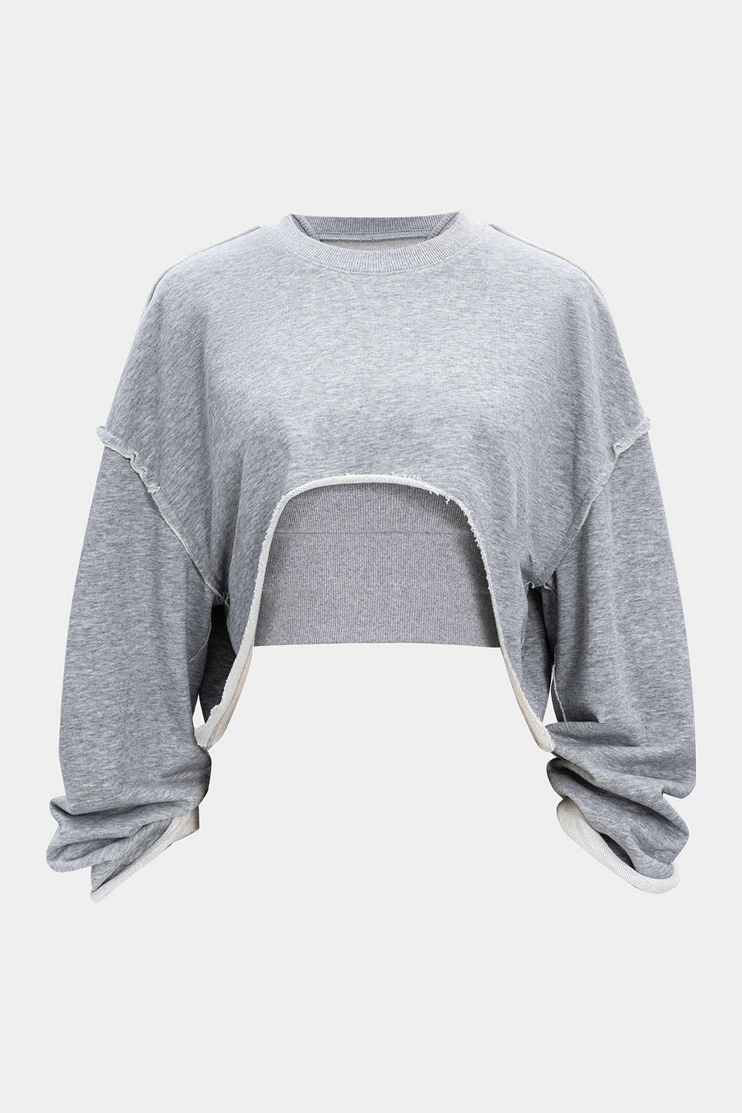 Solid Waist-Cinching Sweatshirt