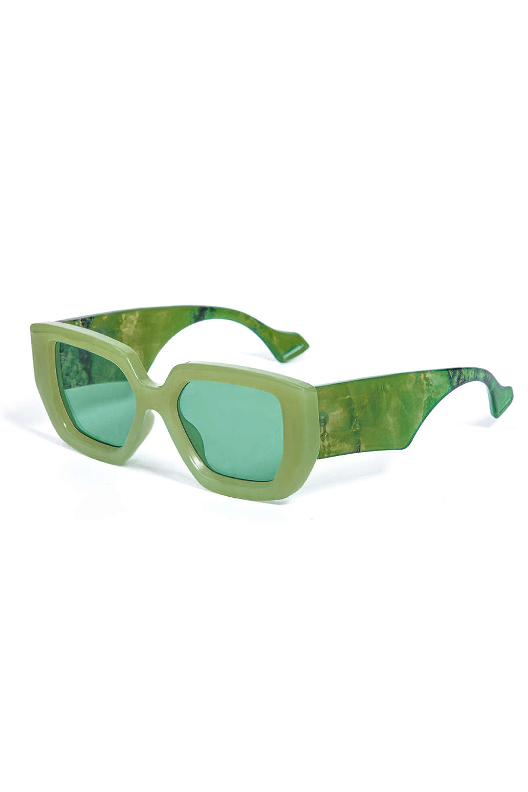 Square Sunglasses With Printed Temples