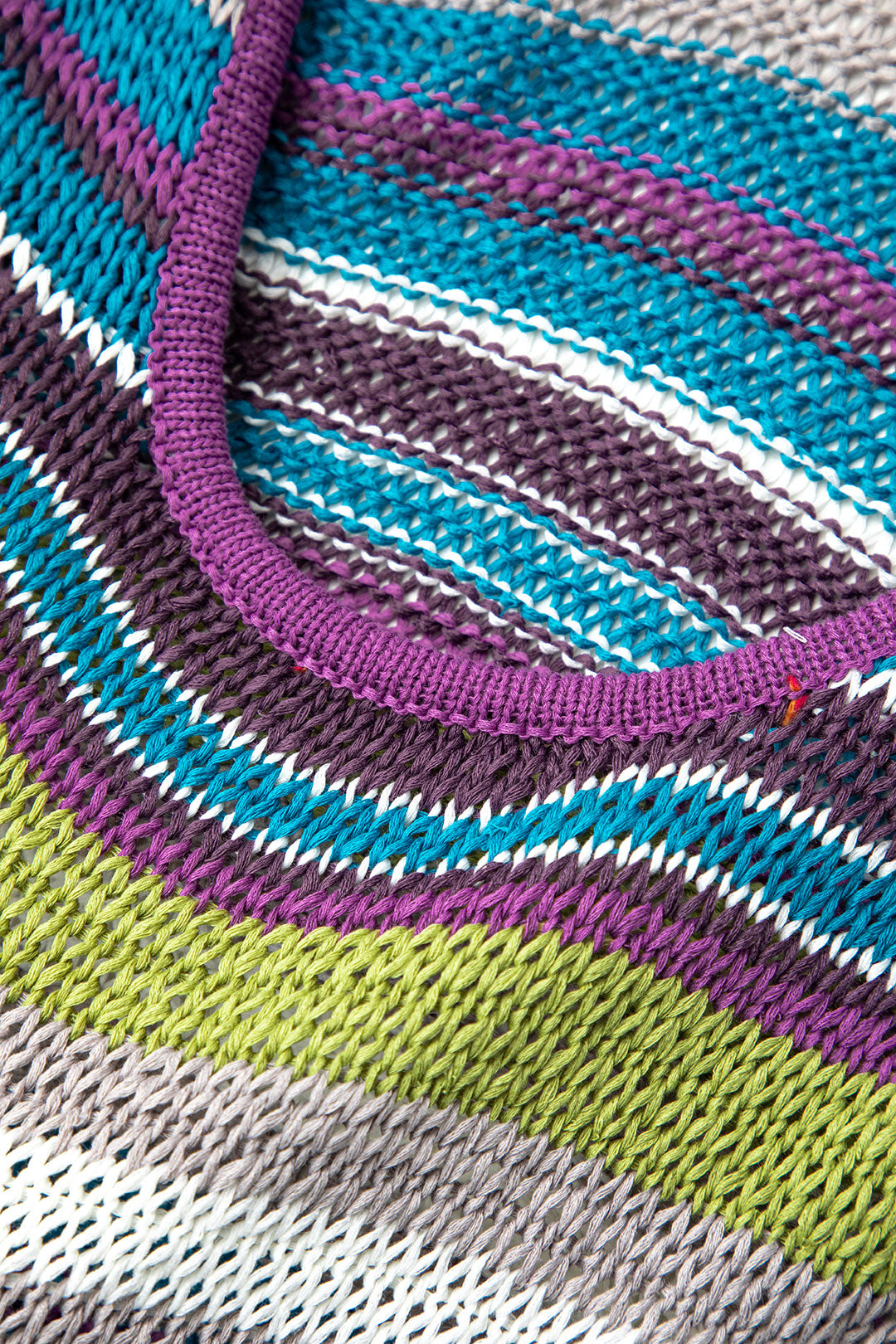Colorblock Stripe Backless Open Knit Midi Dress
