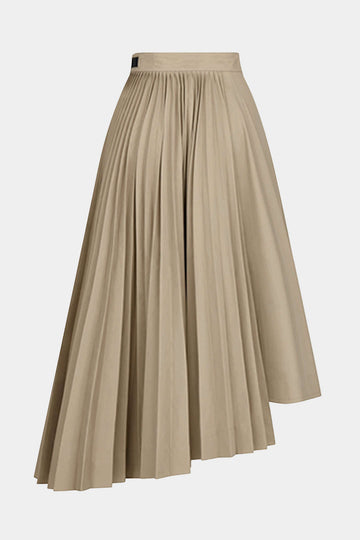 Pleated High Waist Asymmetrical Skirt