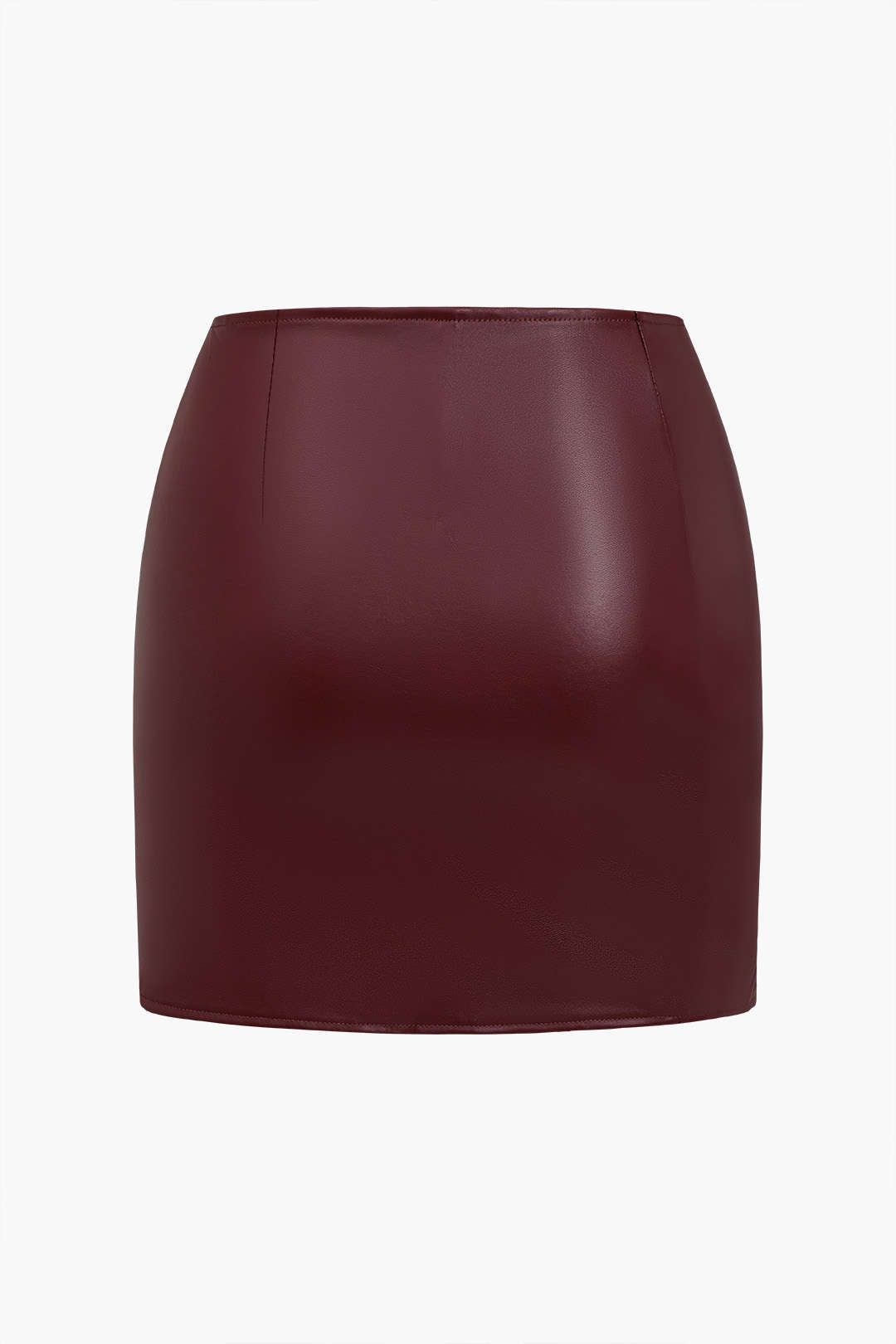 Ring Detail Faux Leather Cutout Mini Skirt