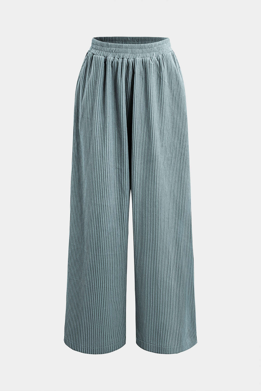 Solid Pleated Wide Leg Pants