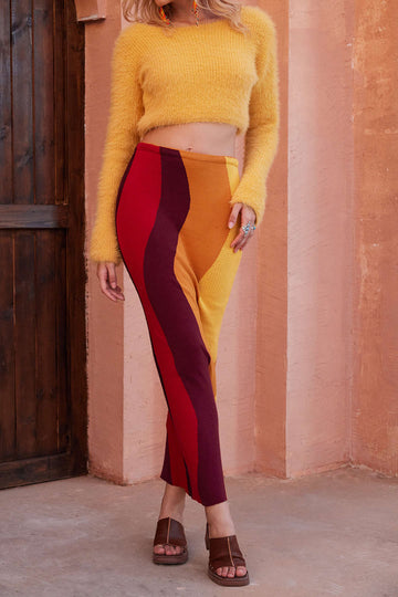 Color Block Sweater Skirt