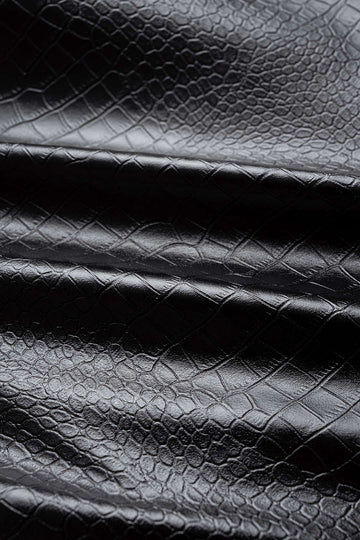 Crocodile Print Faux Leather High Waist Pants