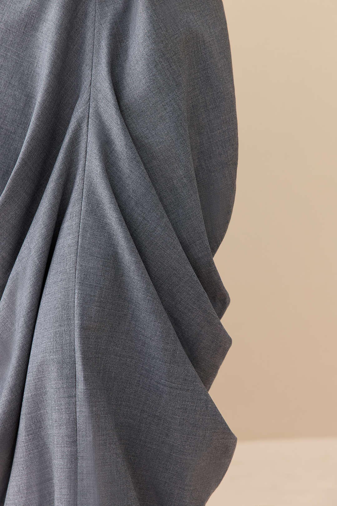 Linen Solid Ruched Skirt