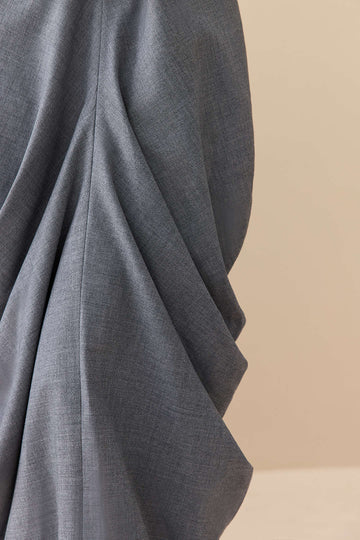 Linen Solid Ruched Skirt