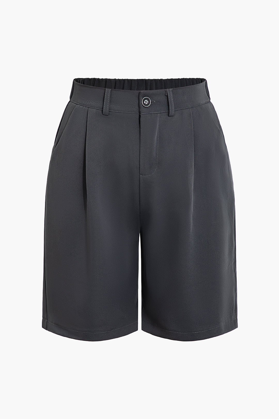 Basic Solid Pleated Shorts