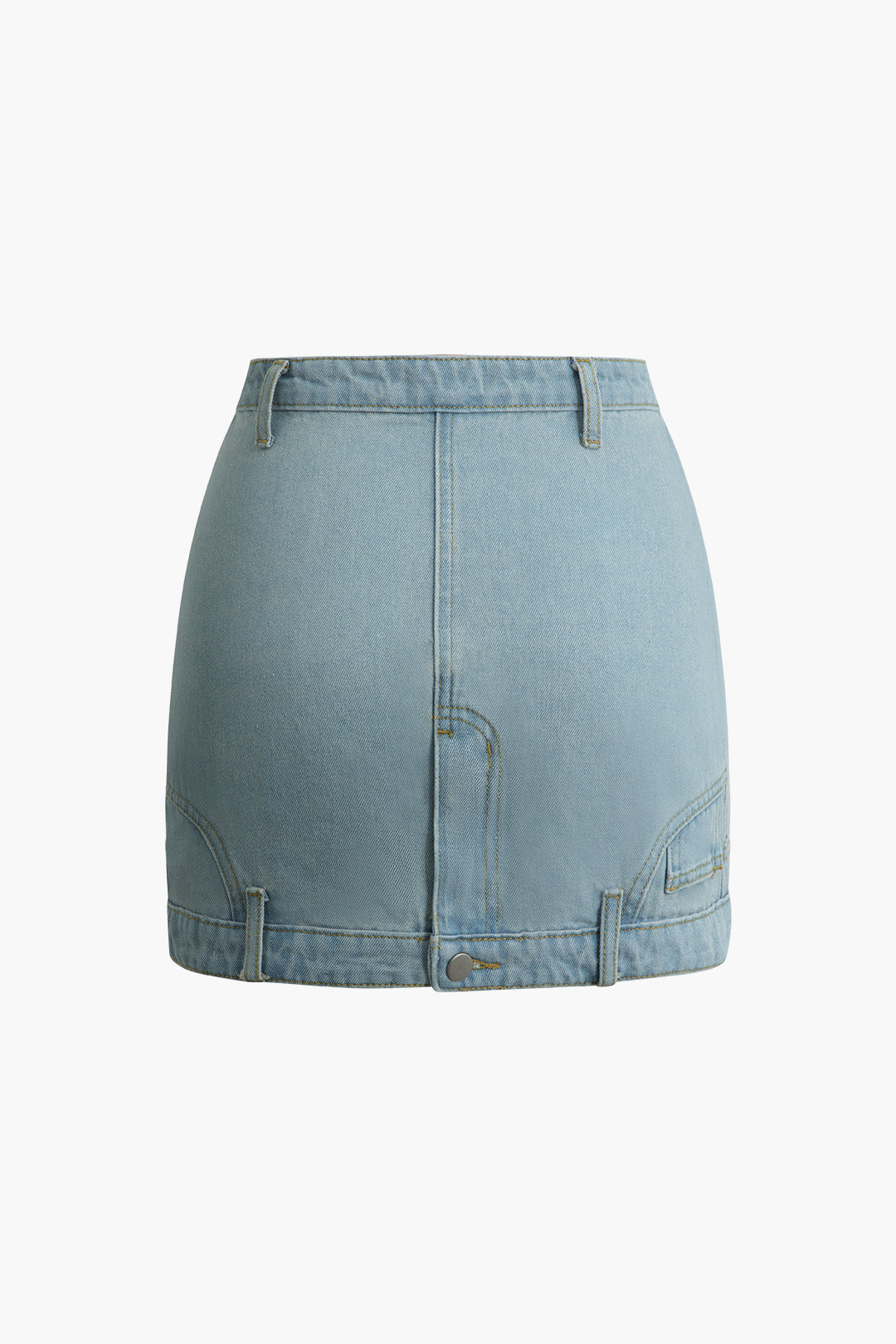 Denim Zip Up Mini Skirt