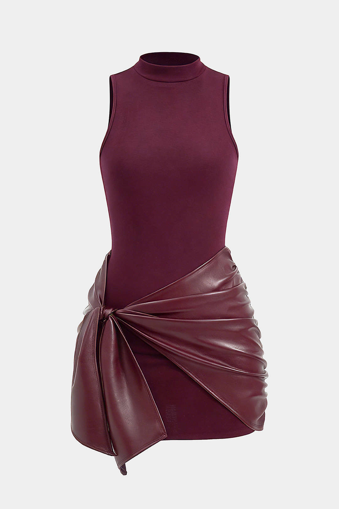 knee length dresses for ladies Serenade Me Square Neckline Thigh Tie Detail Mini Dress White main image 0