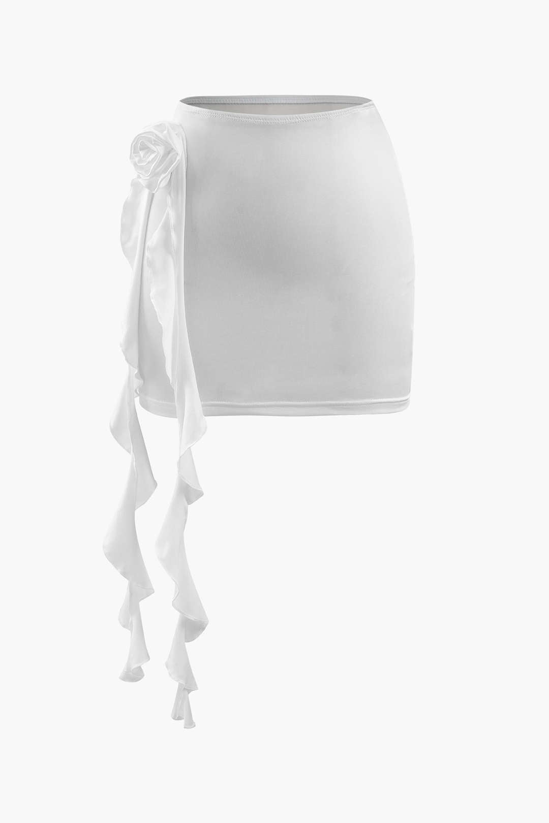 3D Rose Tank Top And Mini Skirt Set