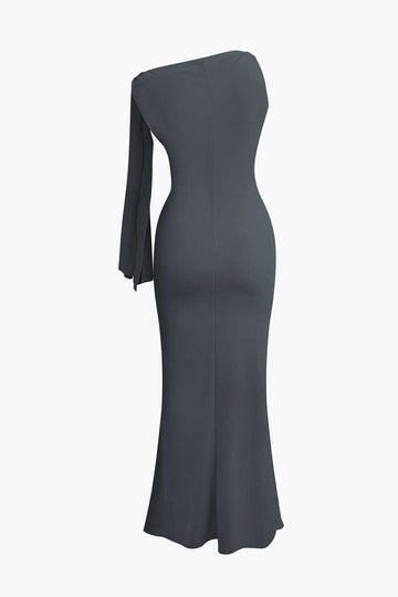 Asymmetrisches Twist Knot Meerjungfrau Maxi -Kleid