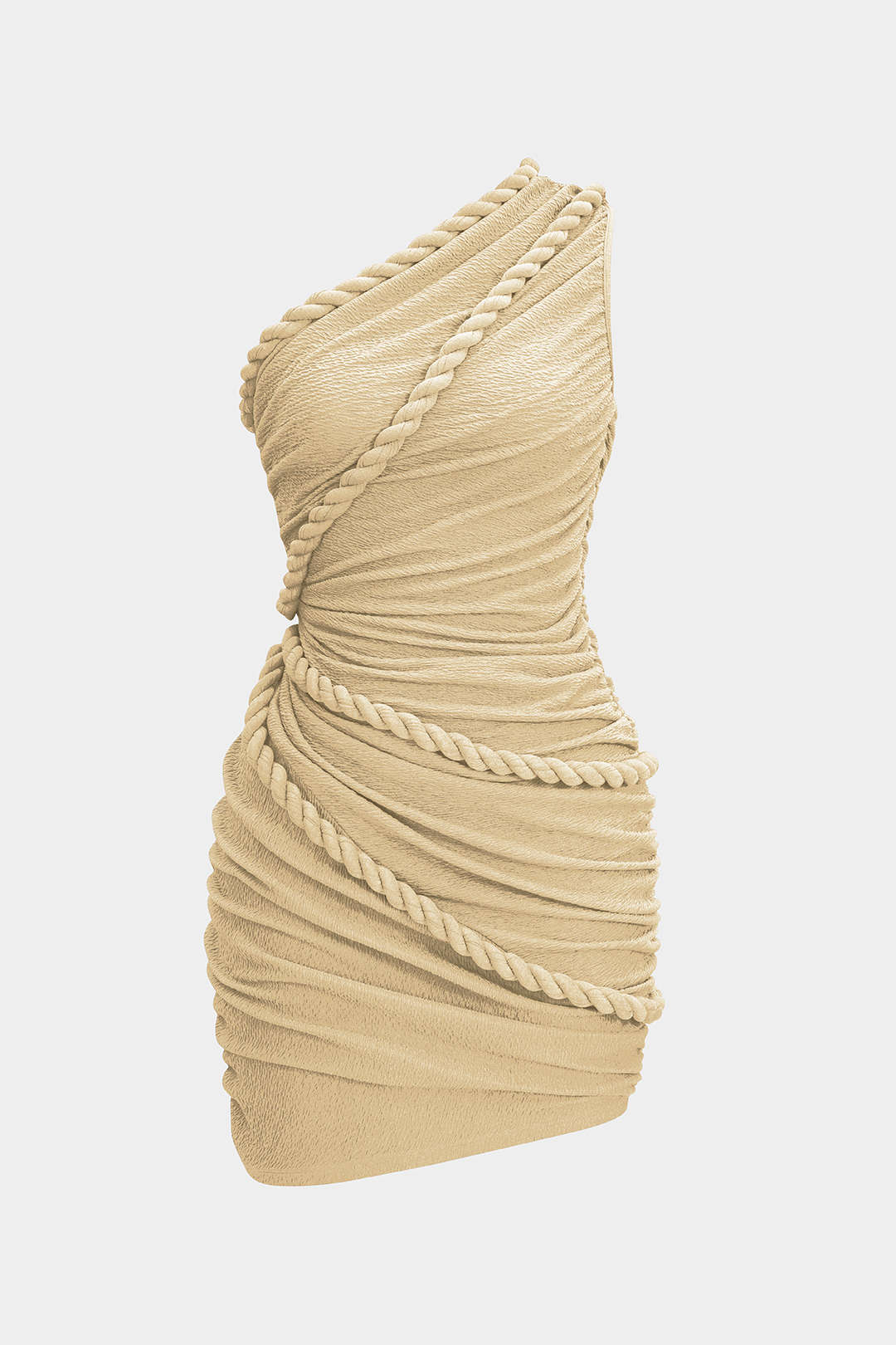 Ruched One Shoulder Twist Knot Sleeveless Mini Dress Micas Ruched One Shoulder Twist Knot Sleeveless Mini Dress Micas
