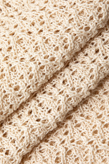 One Shoulder Crochet Knit Mini Dress