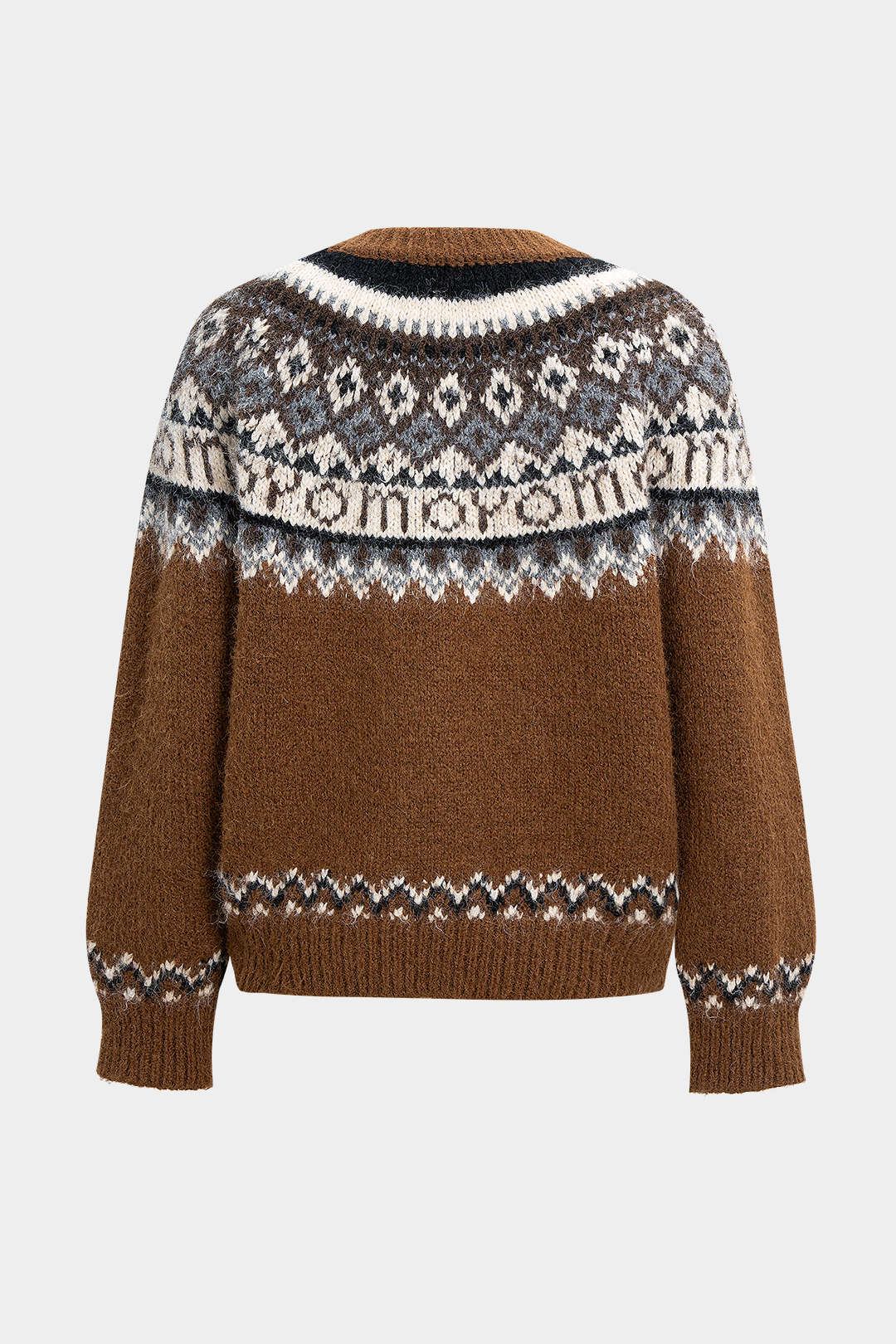 Knit Fluffy Round Neck Long-Sleeve Top