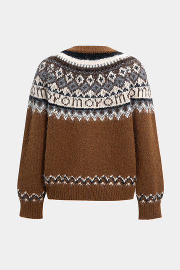 Knit Fluffy Round Neck Long-Sleeve Top