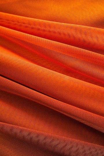 Vestido midi de malla de estampado ombre