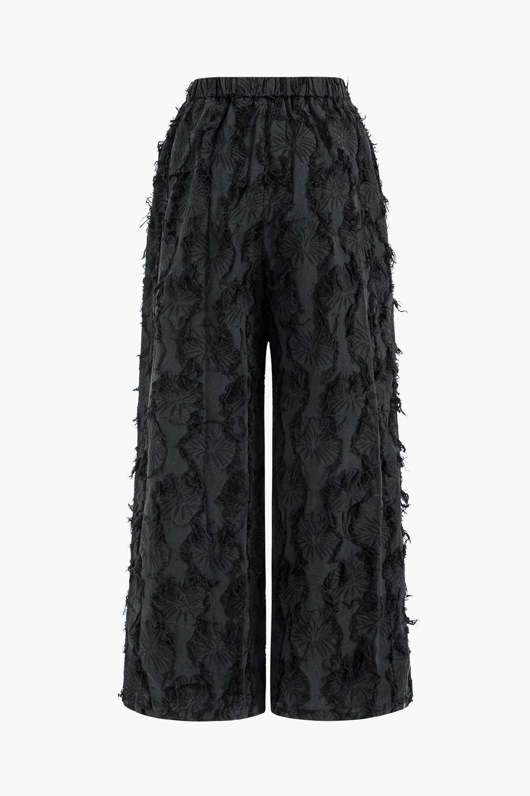 Textured Wide-Leg Pants