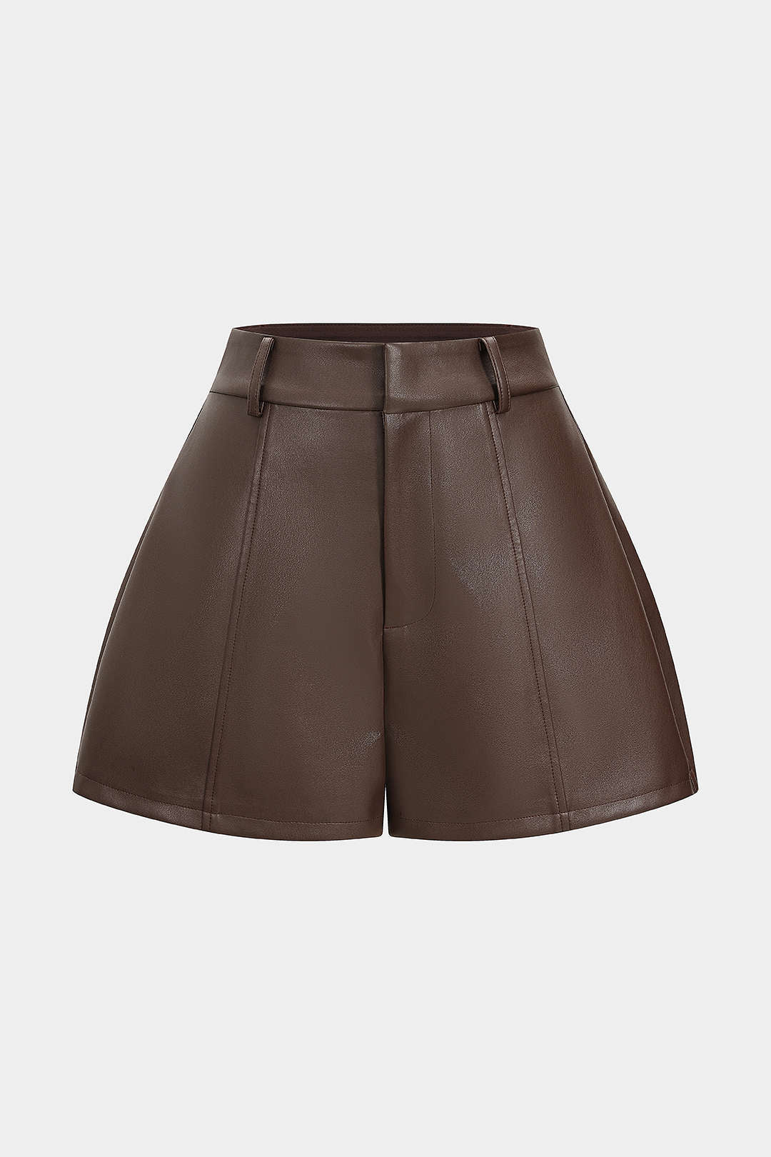 Faux Leather High Waist Wide Leg Shorts