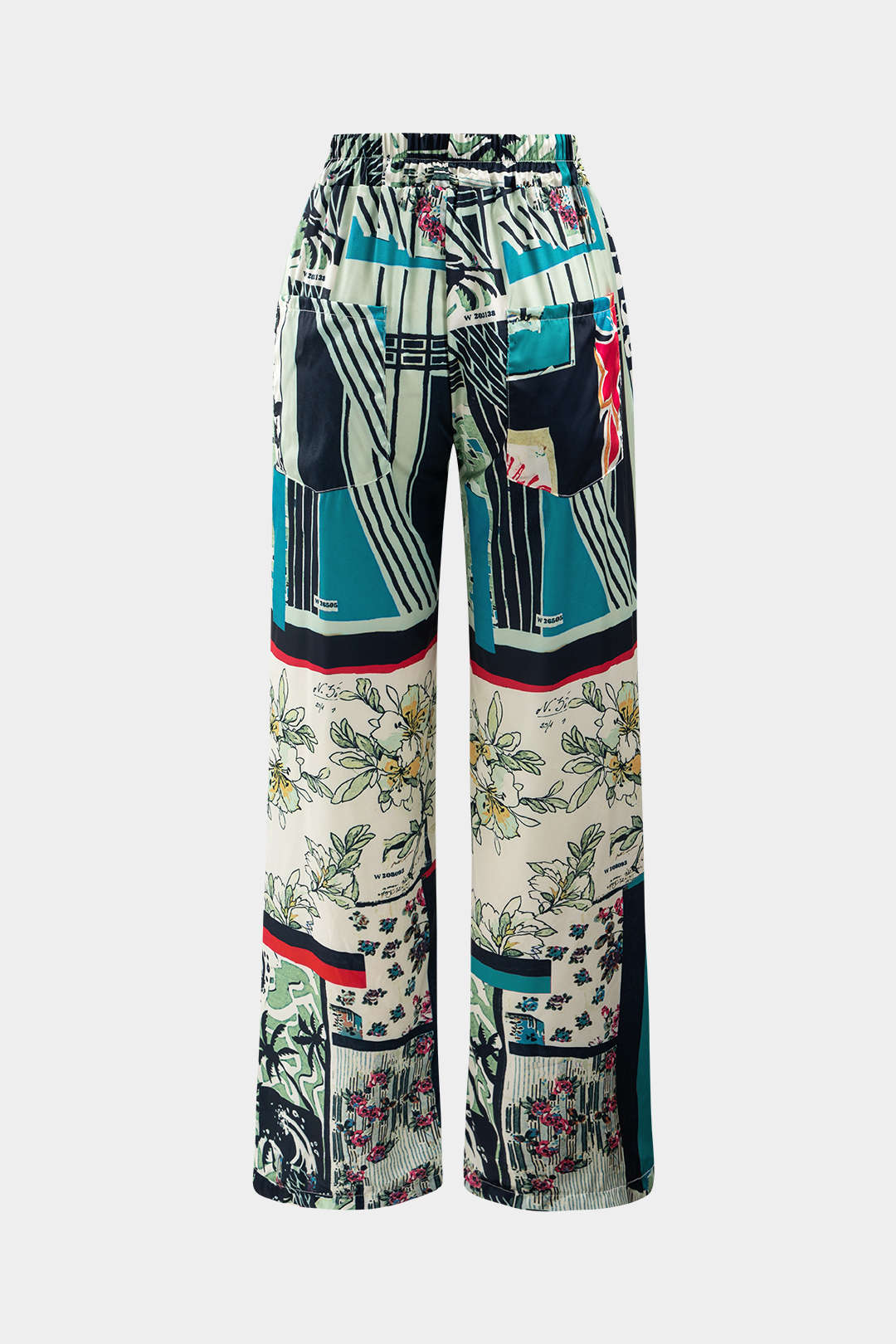 Pantalon à jambe droite à imprimé floral