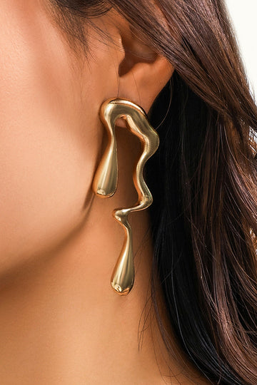 Metal Drop Asymmetrical Earrings