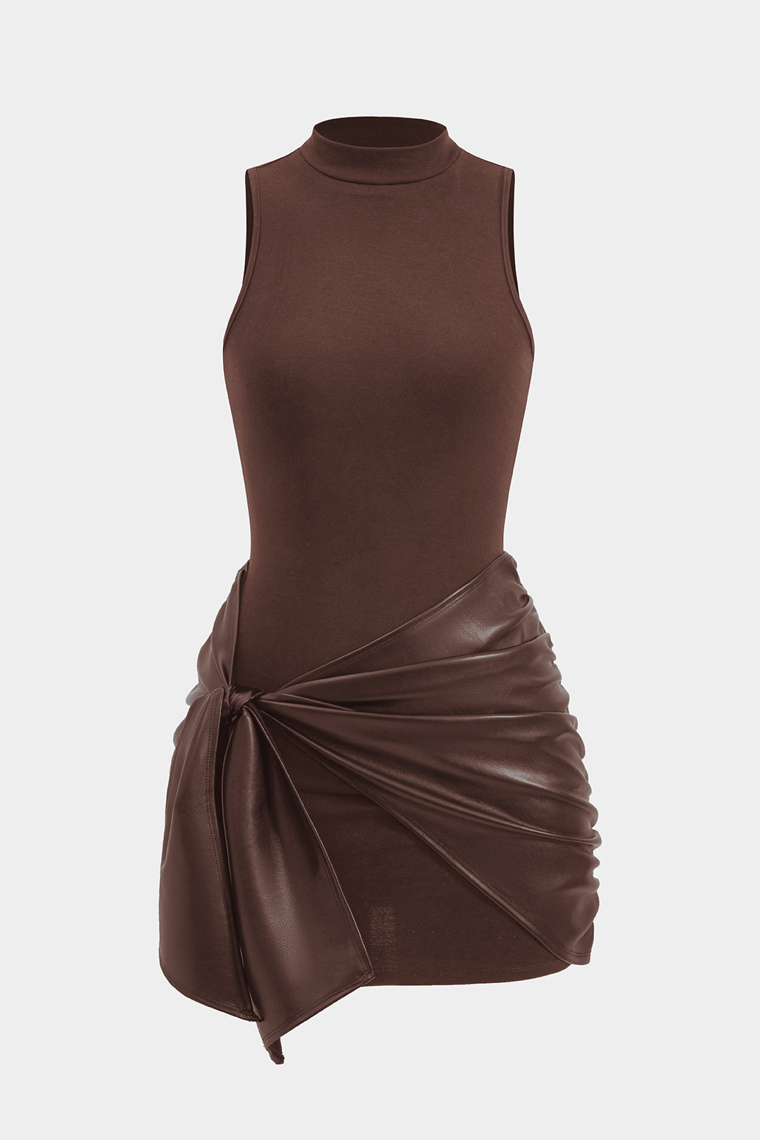 Tie Front Sleeveless Mini Dress Micas Tie Front Sleeveless Mini Dress Micas