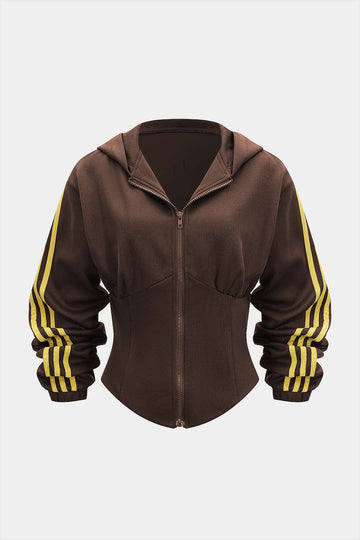 Contrast Zipper Hoodie