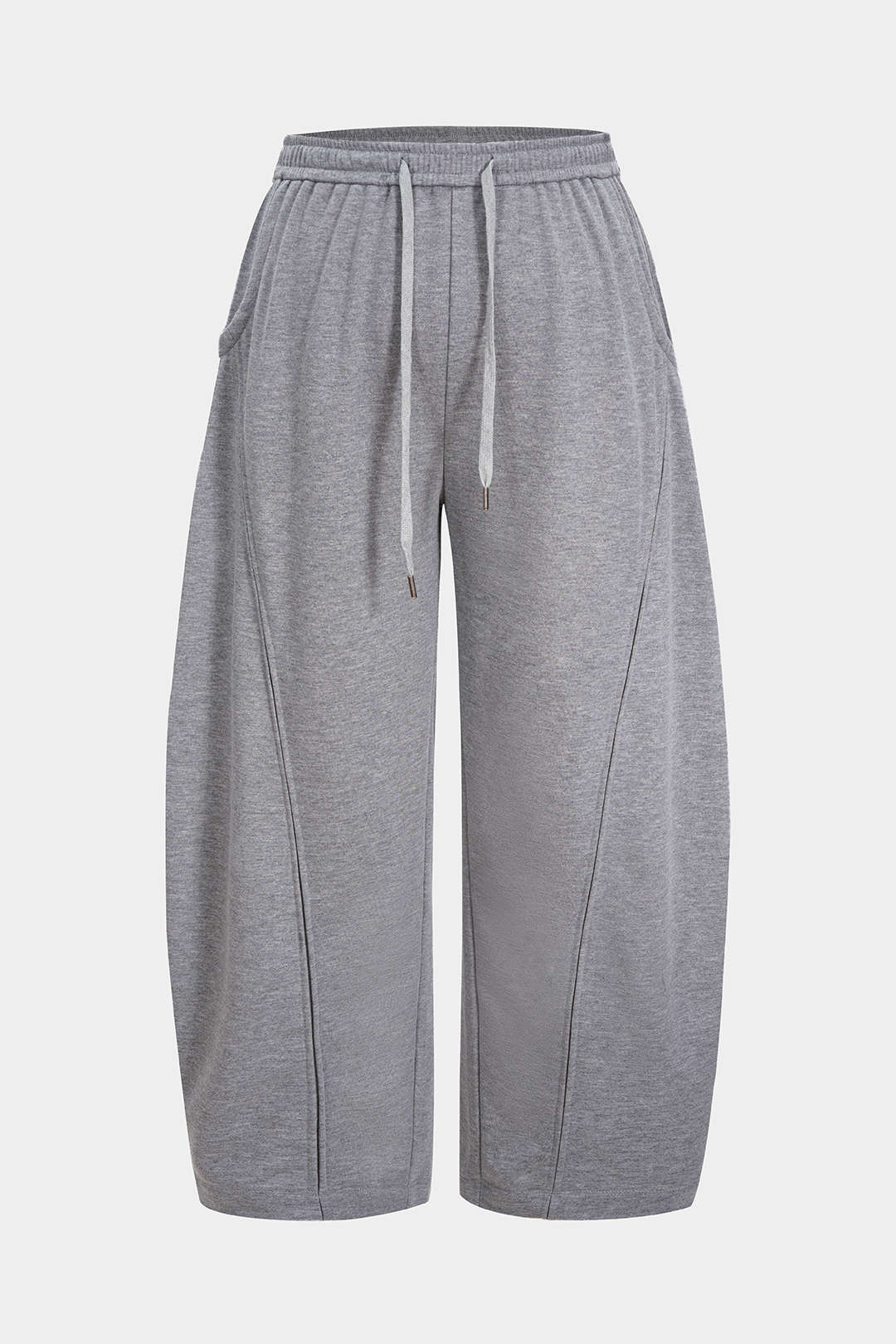 Plus Size Tie-Up Barrel Trousers