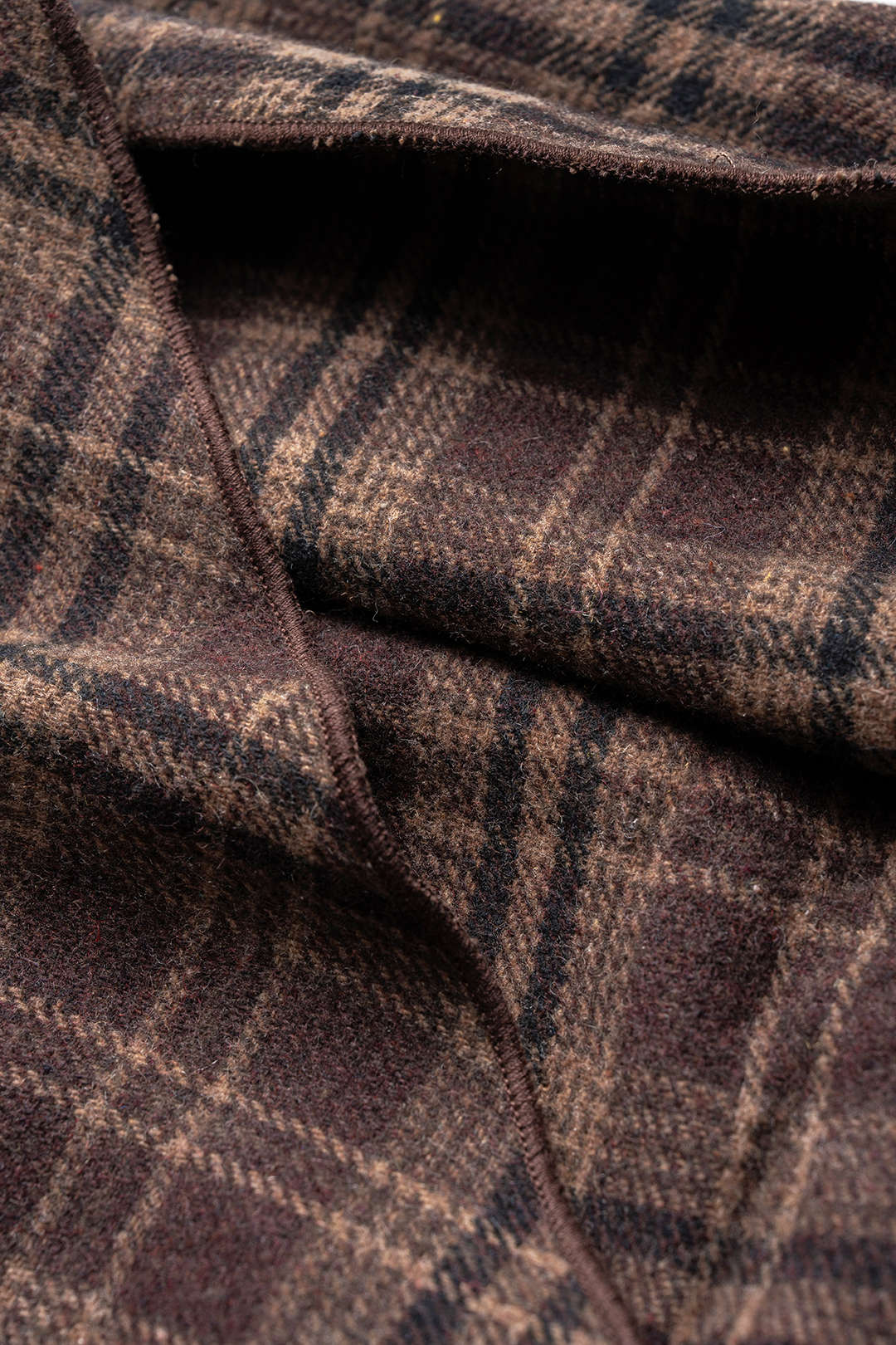 Plaid Print Contrast Asymmetrical Skirt